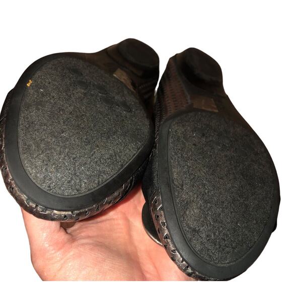 Franco‎ Sarto Silver/Black Perforated Leather Flats Size 8.5M - Picture 8 of 11